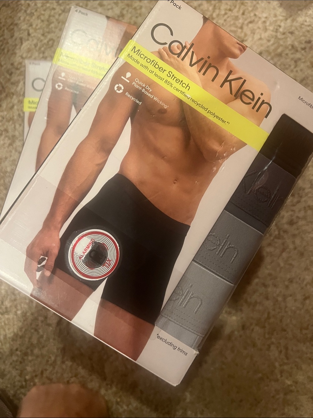 Calvin Klein Black & Gray Men's Microfiber Stretch Boxer Briefs 4 Pack
